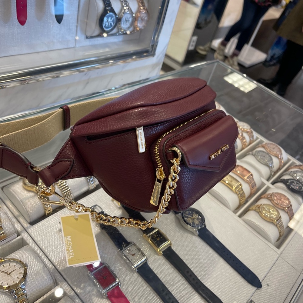 Michael Kors Maisie 2 In 1 Small Leather Waist pack Fanny pack Bag (Oxblood) MK - Picture 15 of 16
